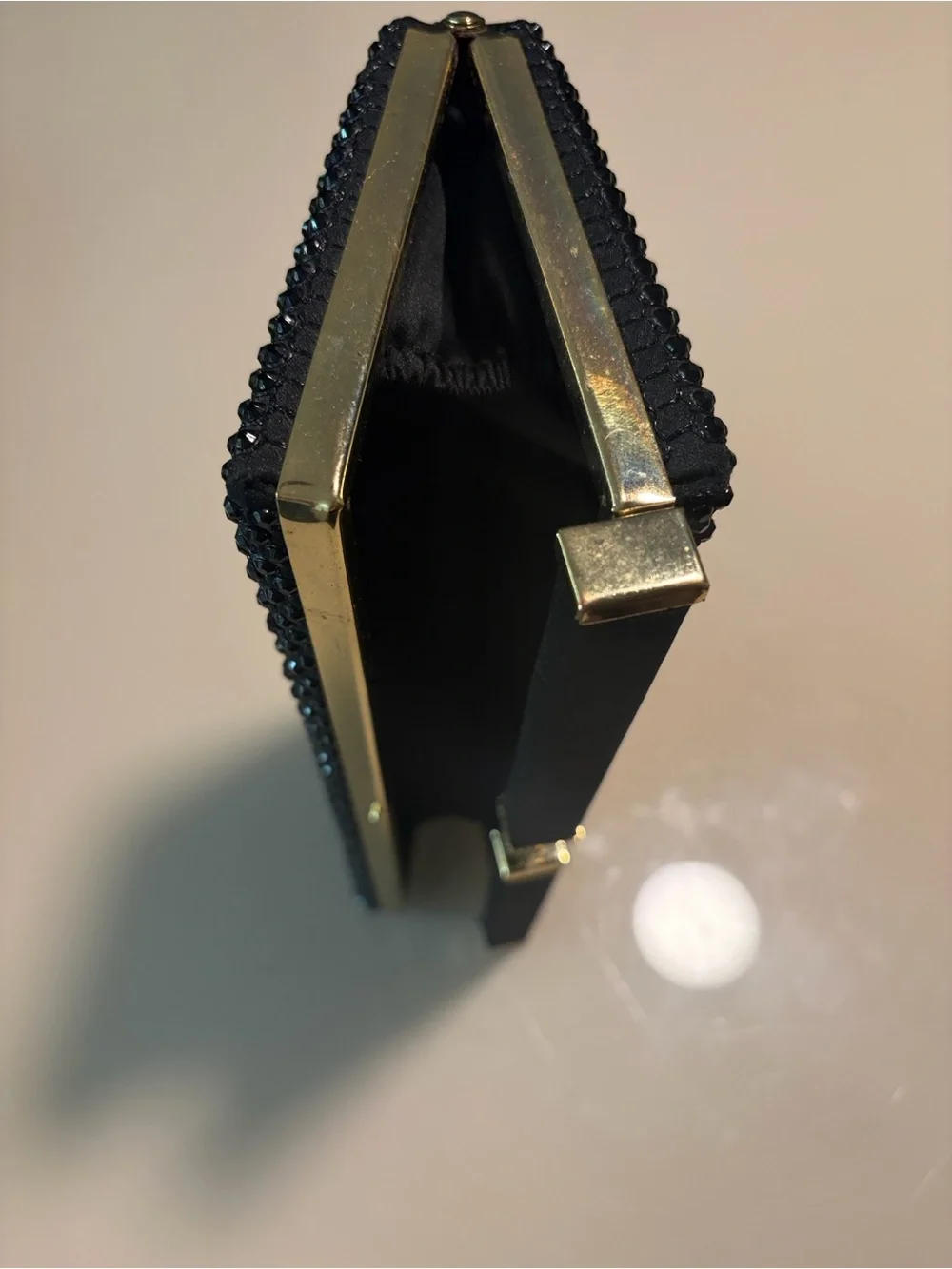 Kate Landry Black Sequin Evening Clutch